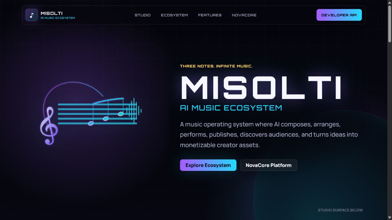 Misolti English interface preview